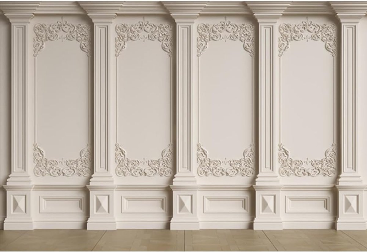 3 x 2 m Interieur Muur Achtergrond Fotografie Beige Retro Textuur Moderne Paleis Europese Achtergrond voor Zakelijk Kantoor Woonkamer Familie Foto Studio Prop voor Fotograaf Video Foto's