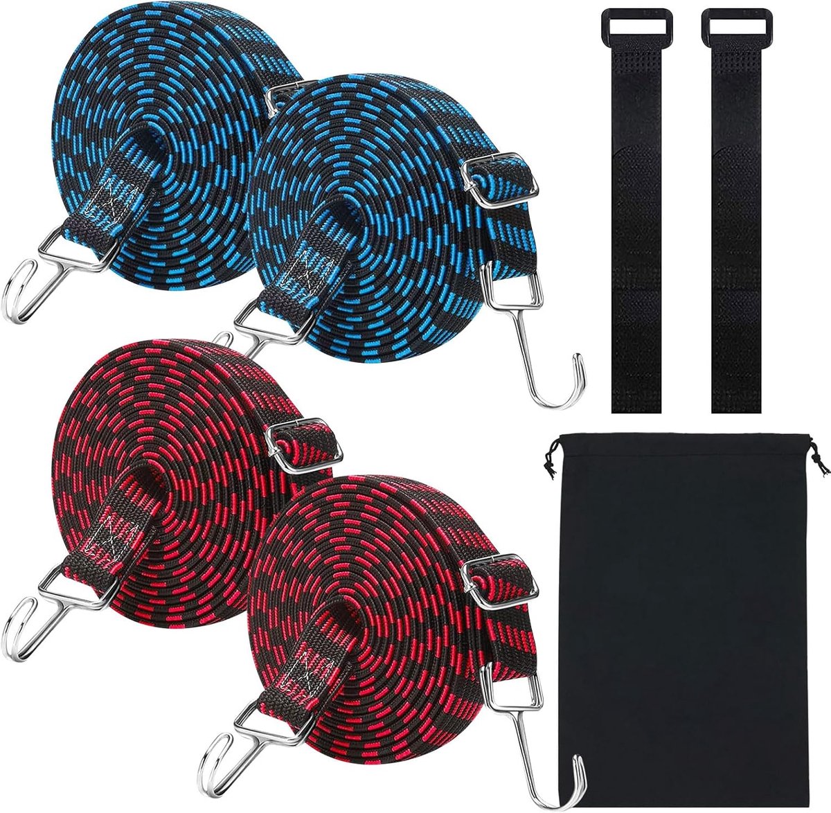 SnelShoppen - Extreem Duurzame Bungee Koorden Set - Flexibel en Veelzijdig - Perfect voor Kamperen, Fietsen, Auto's, Zwembaden en Tarp - Robuuste Zeil