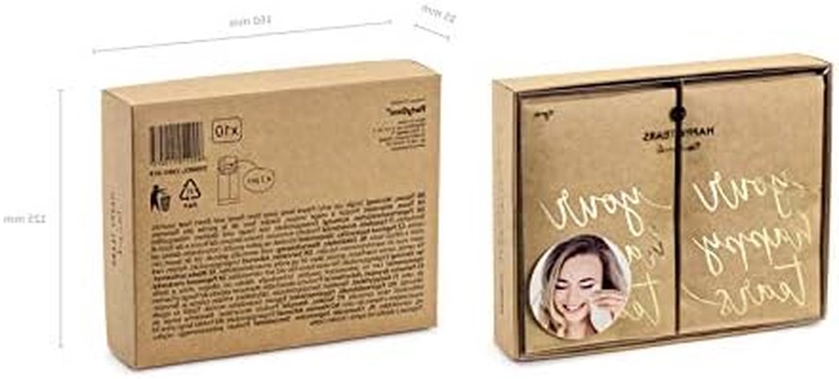 Zakdoekjes Vreugdetranen - Papieren Doekjes - Bruiloft Gasten - Met Stickers - 10 Pakjes - Bruin