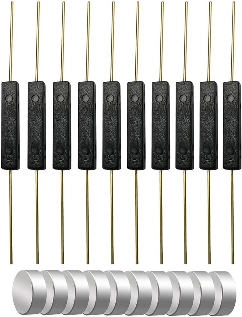 10 Stuks Kunststof Reed-schakelaars met Magneten - Voor Circuitverbindingen en Schakelingen