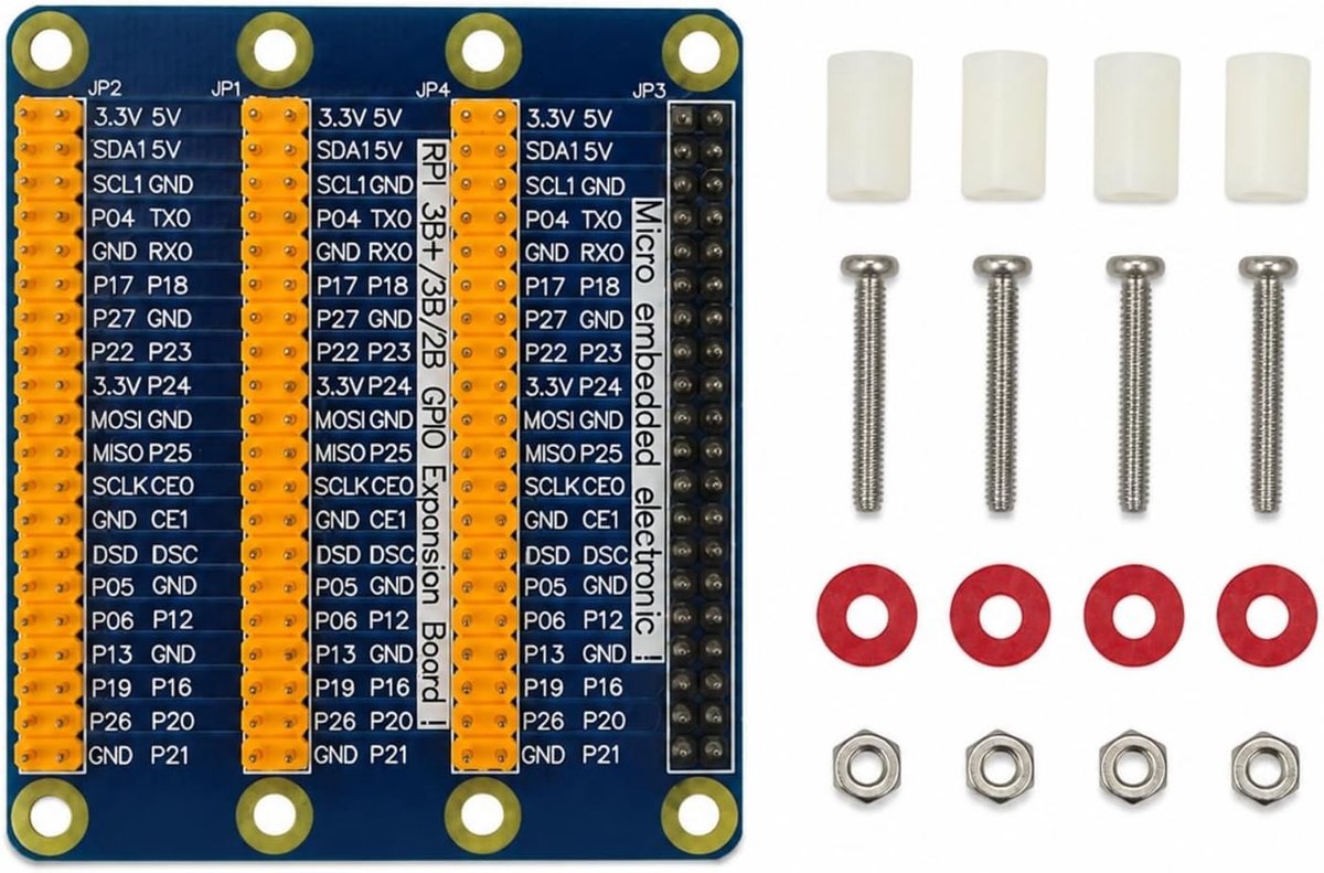Uitbreidingskaart voor Raspberry Pi 5e generatie 4B/3B+ - GPIO DIY Accessoire voor Projecten en Hobby's