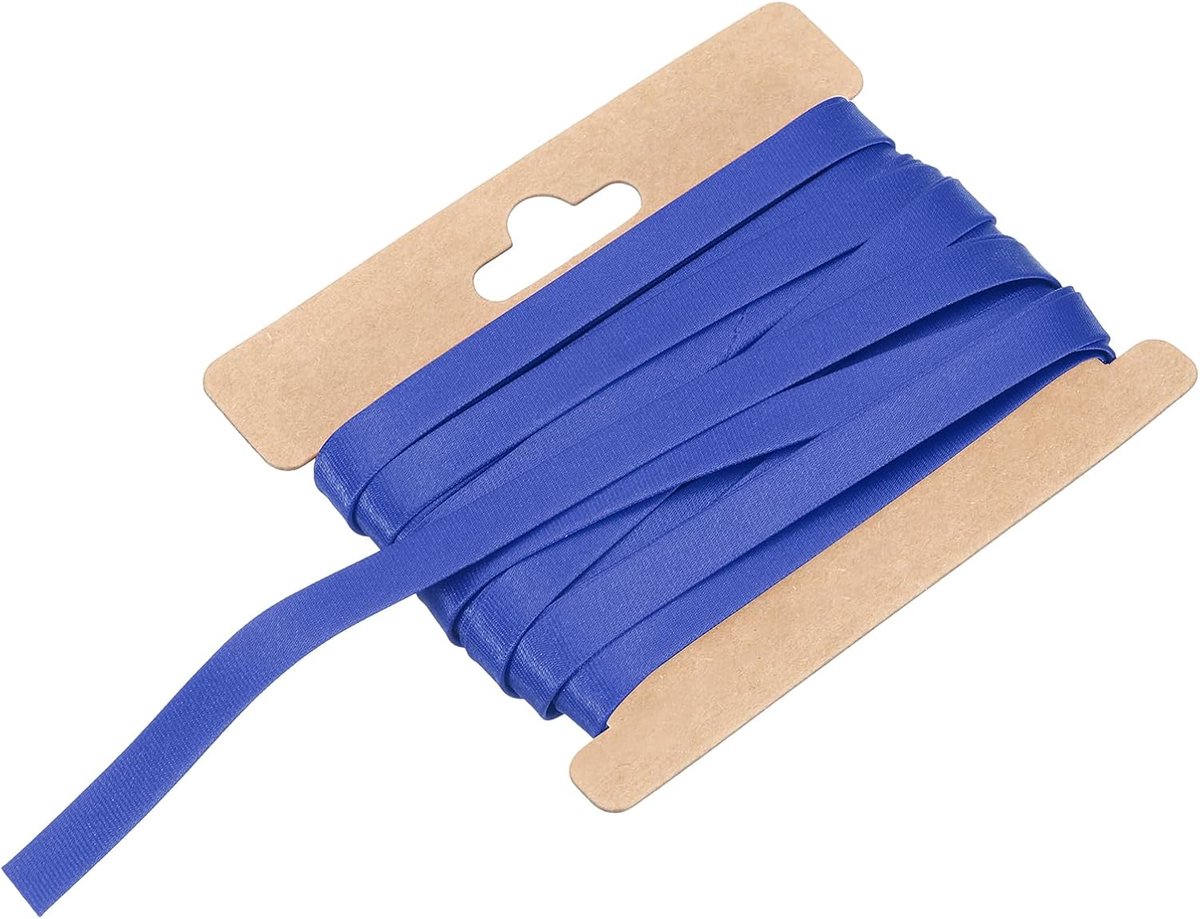 Dubbele Fold Bias Tape Voor Naaien 1/3 Inch x 6 Yards Satijn Pre-Fold Continu Lint Voor Zoom Naaien Stikken Randen DIY Ambachten, Saffierblauw