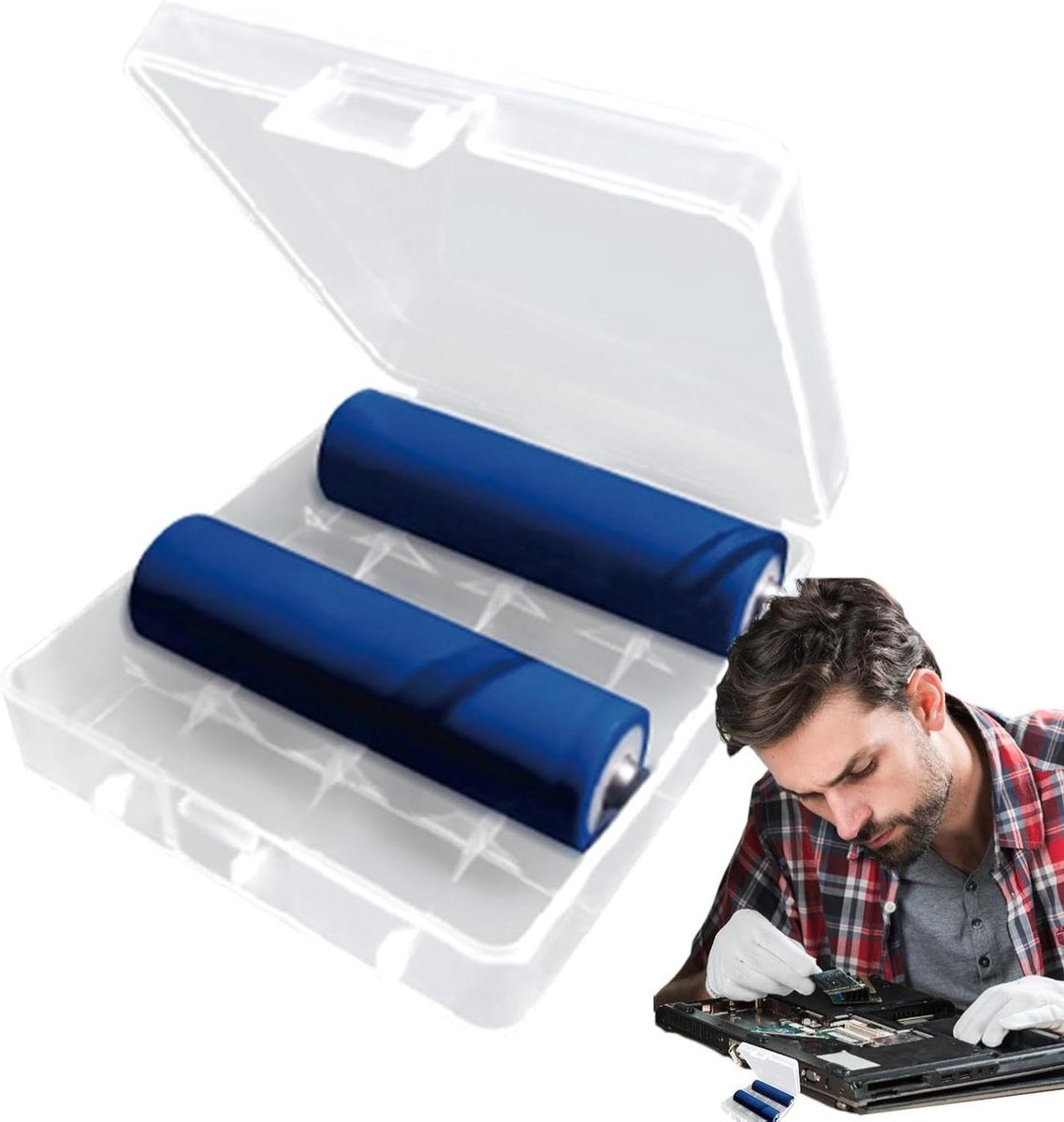 Batterij Opbergdoos - Batterijhouder Container - Batterijen Organiseren - Stofdicht Afdichtingsontwerp - 6 inch - Transparant