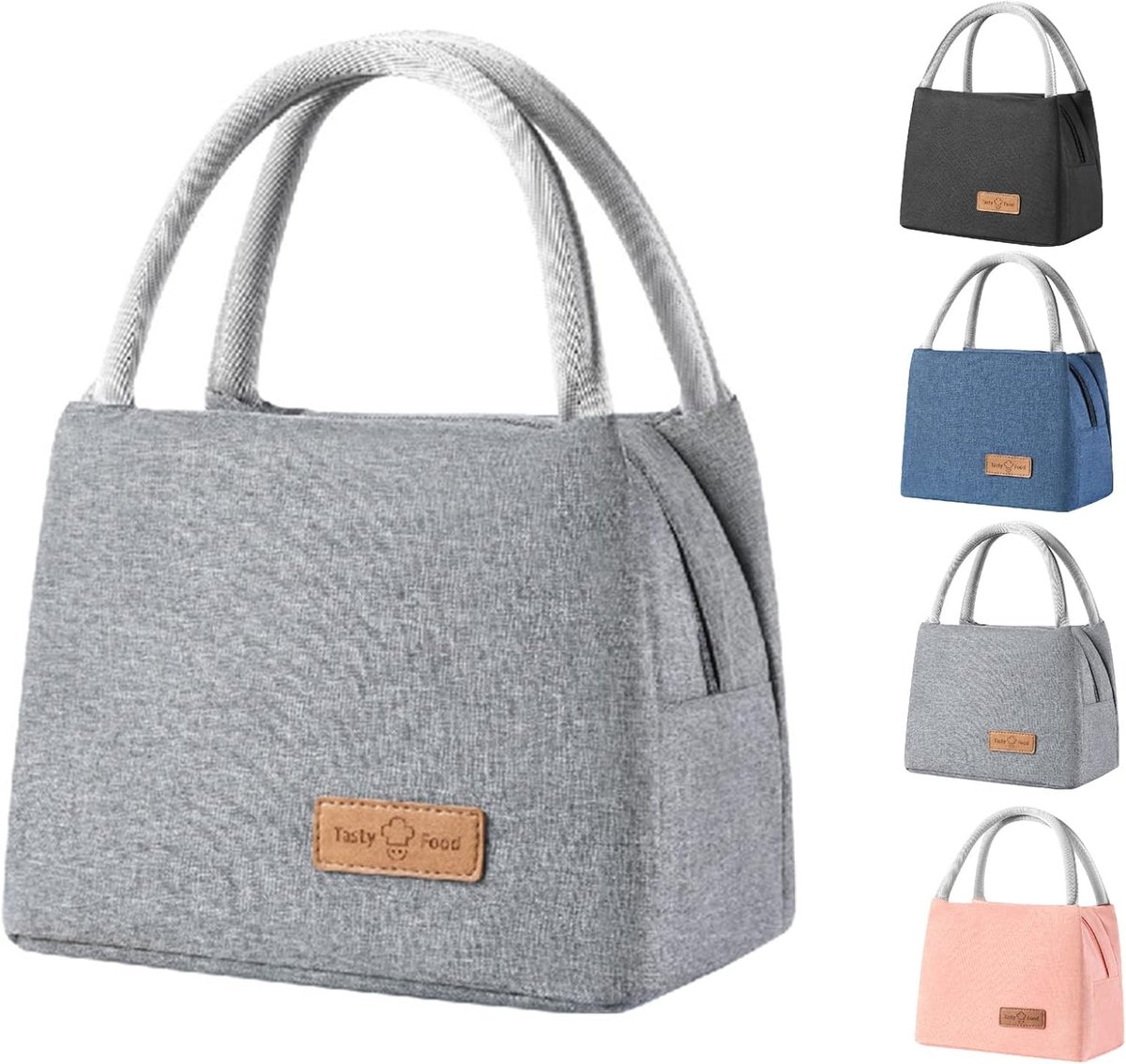 Isolerende Koeltas met Brede Opening, Waterdichte en Lekvrije Lunch Organizer voor Volwassenen en Kinderen, Perfect voor Picknicks en Werk (Grijs)