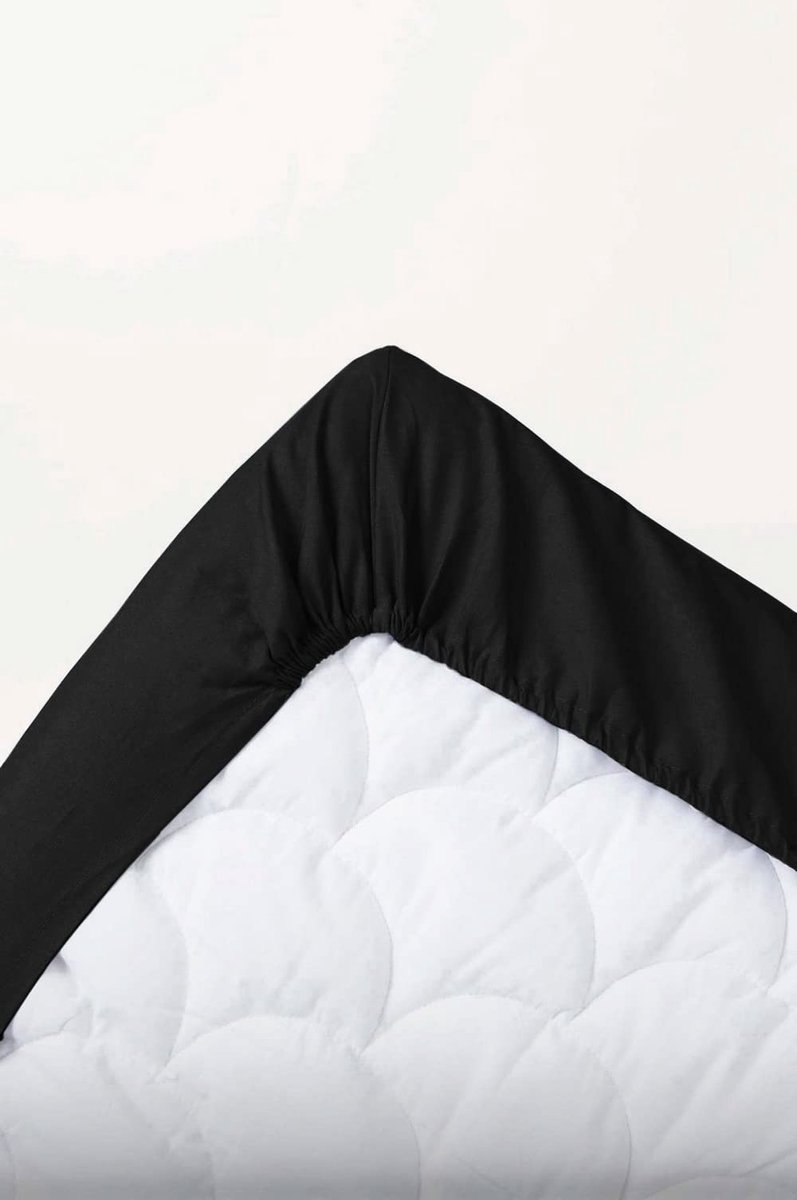 Omgoods - Fitted Sheet van 100% Biologisch Katoen - Zwart 90x200cm