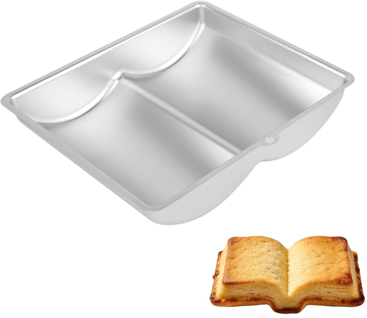 Omgoods - 3D Taartvorm Boekvorm - Aluminium Non-Stick Bakpan Set van 2