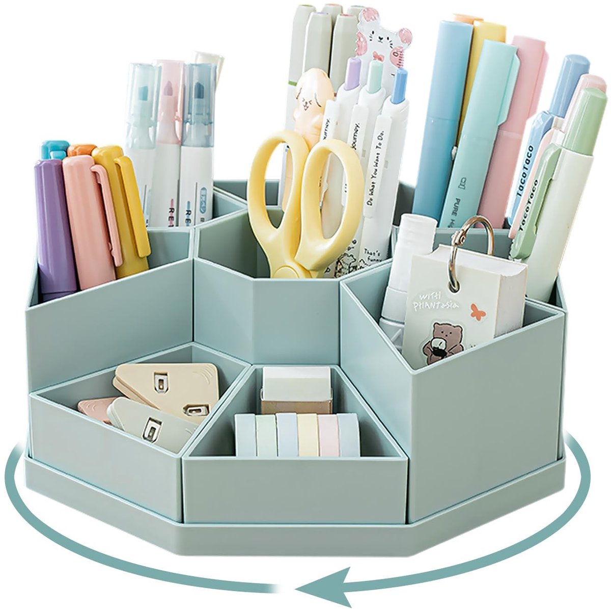 Omgoods - 360° Draaibare Pennenhouder - Bureau Organizer met 9 Compartimenten