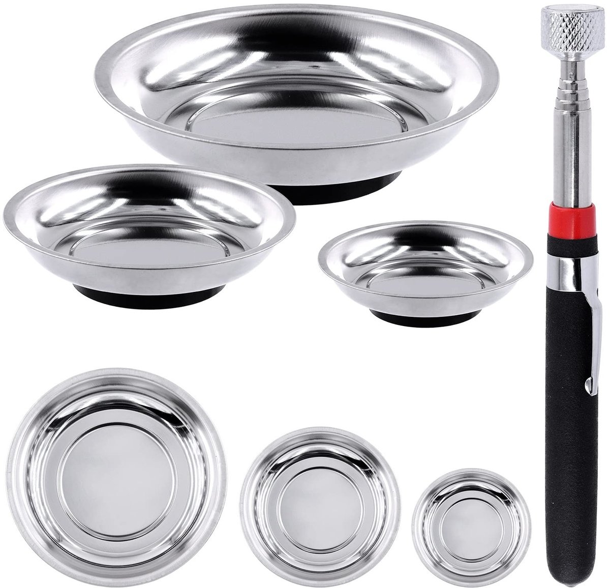 Omgoods - Magnetische Gereedschap Tray Set - 4 Stuks met Telescopische Pickup Tool