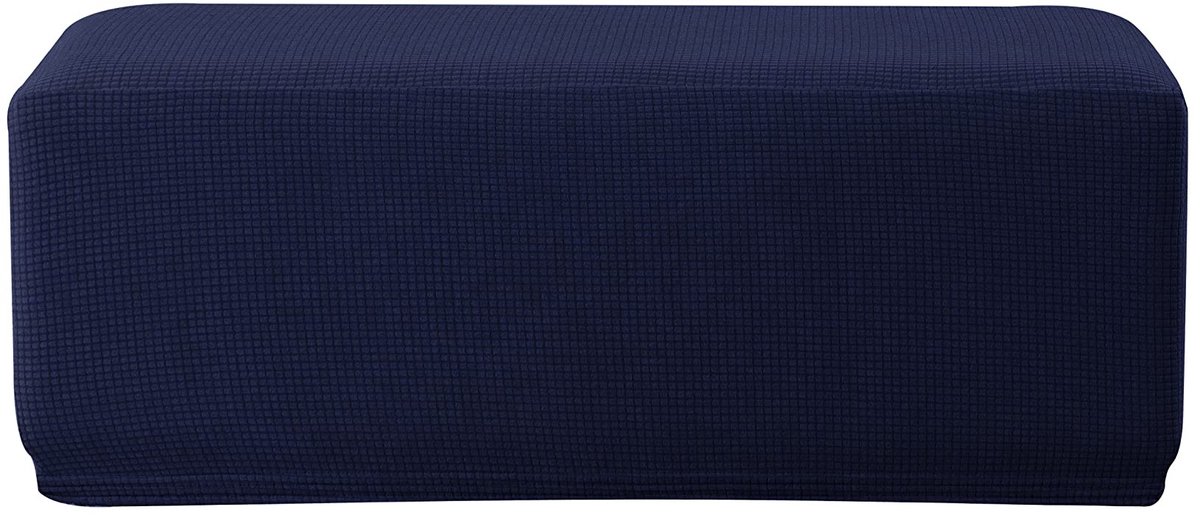 Omgoods - Stretch Hocker Cover - Jacquard Voetsteun Bescherming (Diep Blauw)