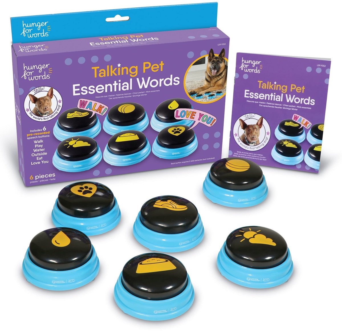 Omgoods - Hunger for Words Praatknoppen Set van 6 Voor Honden - Voor Duidelijke Communicatie met Jouw Huisdier