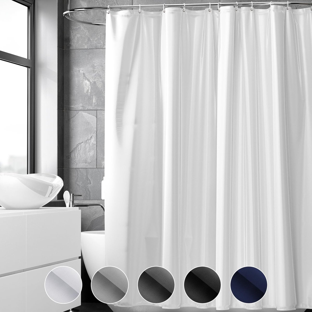 Omgoods - Waterdichte Douchegordijn - Schimmelbestendig Polyester 180 x 200 cm
