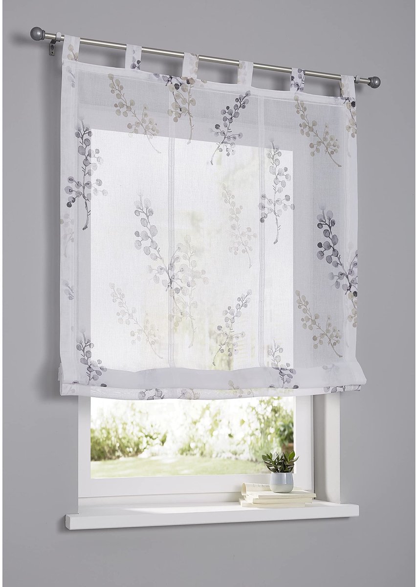 Omgoods - Romanen Blind met Lussen - Semi-Transparant Taupe 60 x 140 cm