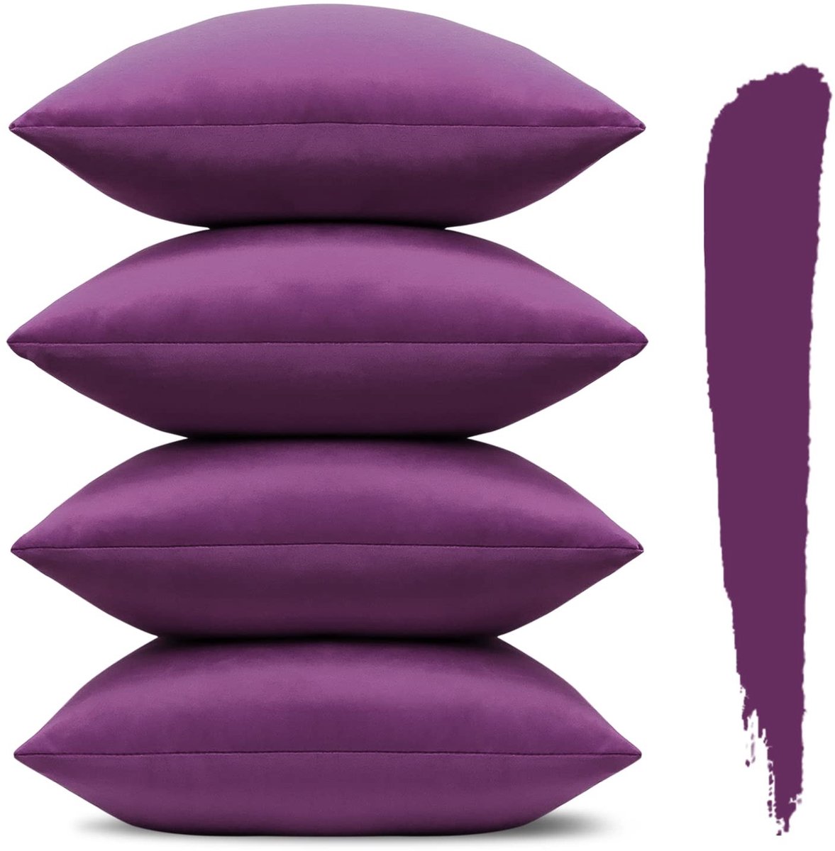 Omgoods - Set van 4 Decoratieve Kussenslopen 45 x 45 cm Zacht Velvet
