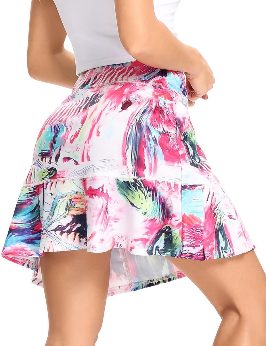 Dames Sport Shorts Rok met Zak, Tennisrok Dames, Mini Skorts 2-in-1 Hoge Taille Rok Golf Shorts Licht Elastisch Casual voor Wandelen Badminton
