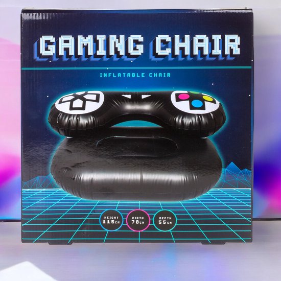 Omgoods- Gamingstoel Opblaasbaar - Retro Design - Ergonomisch - Hoogwaardig PVC - Comfortabele Zitgelegenheid - Afmetingen 115 x 70 x 55 cm van omgoods — afbeelding 4