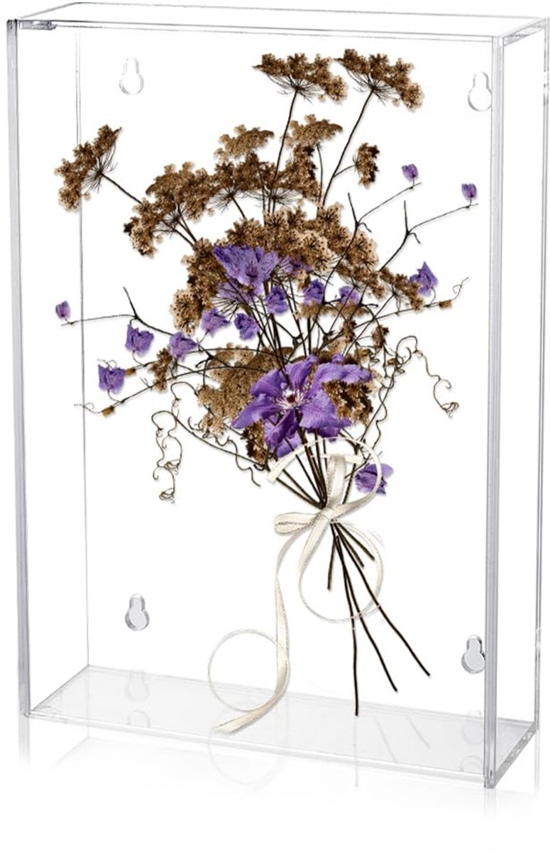 Omgoods- Boekvitrine - Acryl wandmontage - Doorzichtige vitrinekast - Organisatordoos voor boeken - 190 mm breed - 275 mm lang - Inclusief schroeven en haken