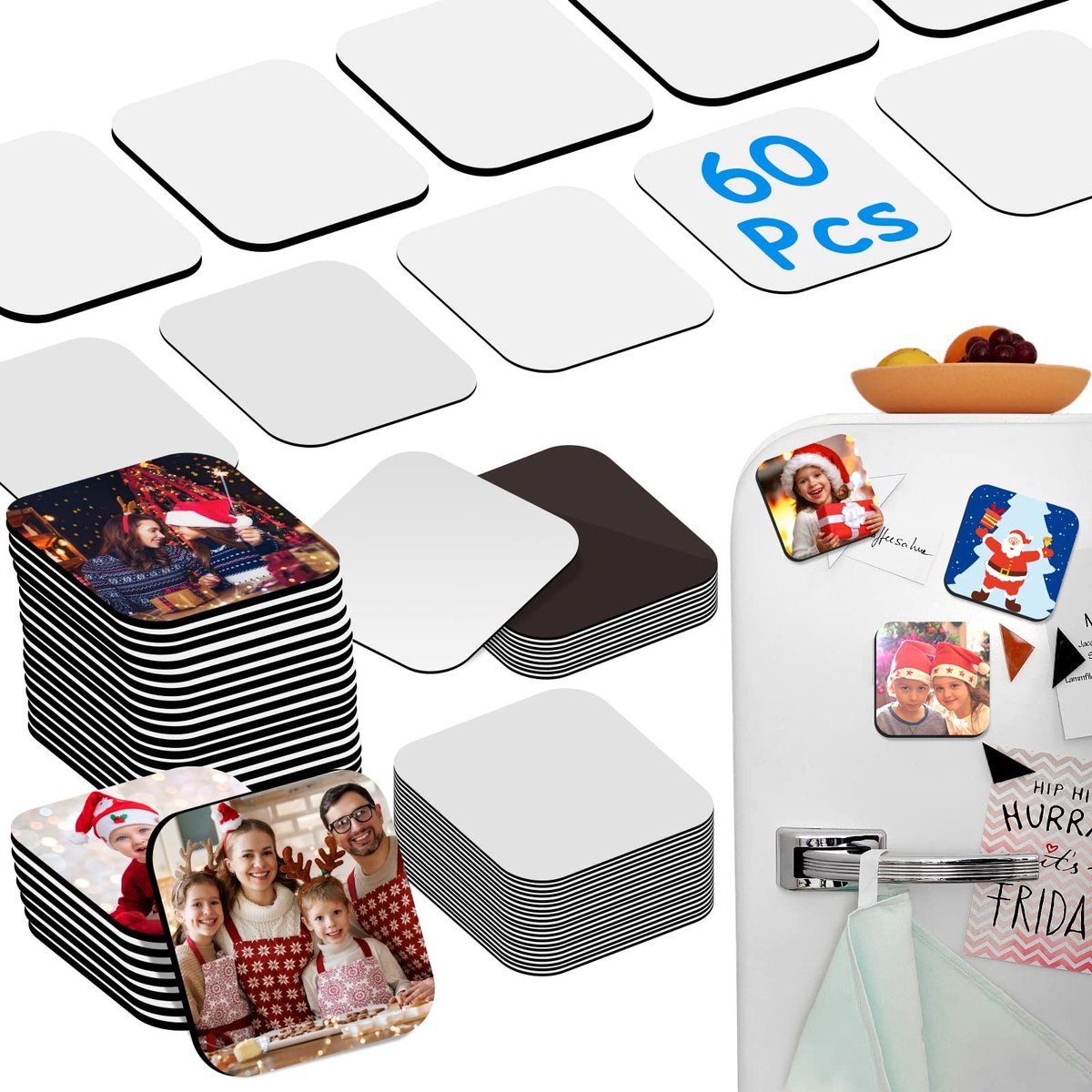 Omgoods - 30 Stuks Sublimatie Lege Koelkast Magneten voor DIY Decoratie - Vierkante Blank Magneten voor Creatieve Projecten