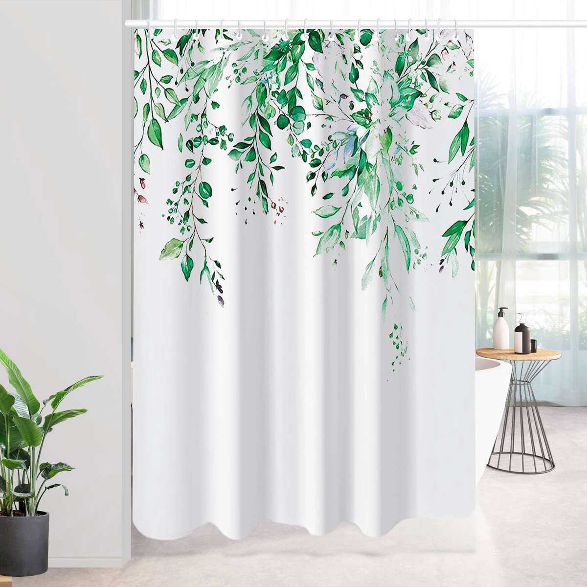 Omgoods - Waterdicht Polyester Douchegordijn met Bloemenprint