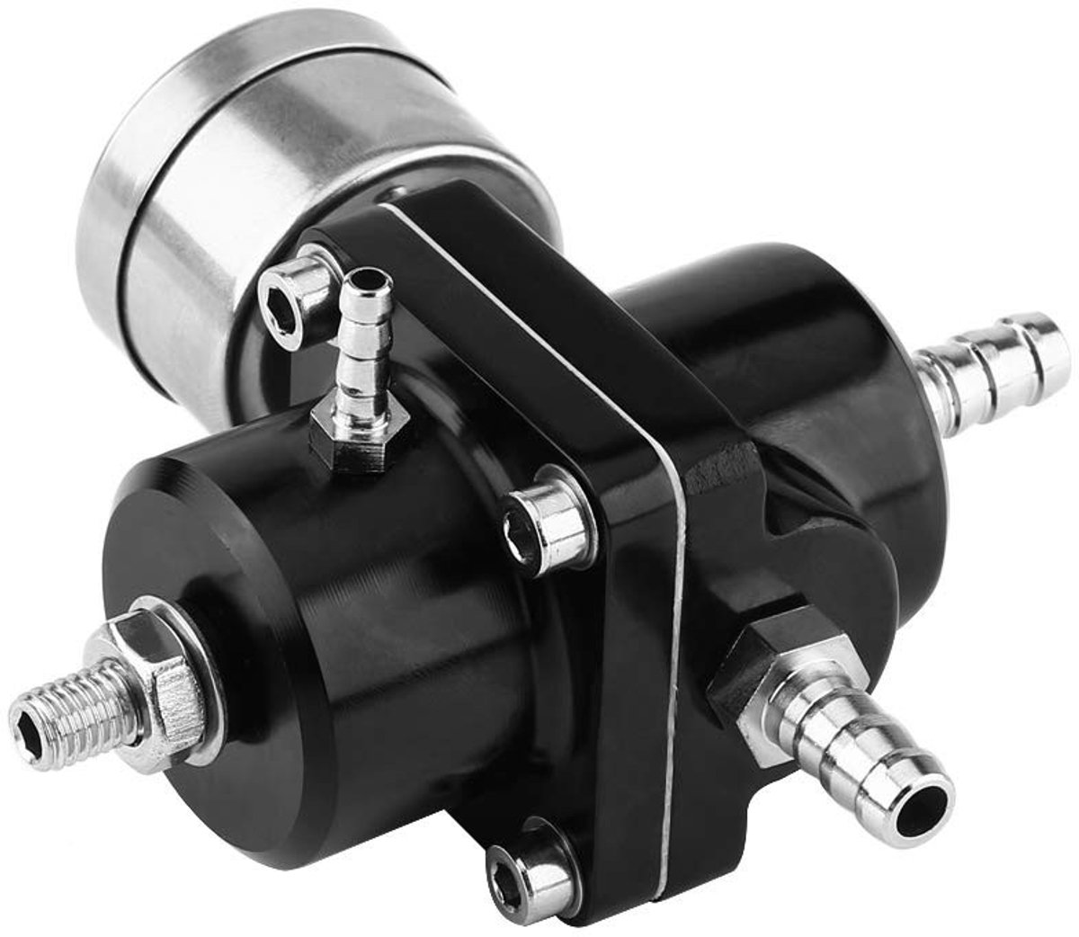 Omgoods - Aluminium Universele Brandstofdruk Regulator met Manometer - 0-140 Psi Instelbaar
