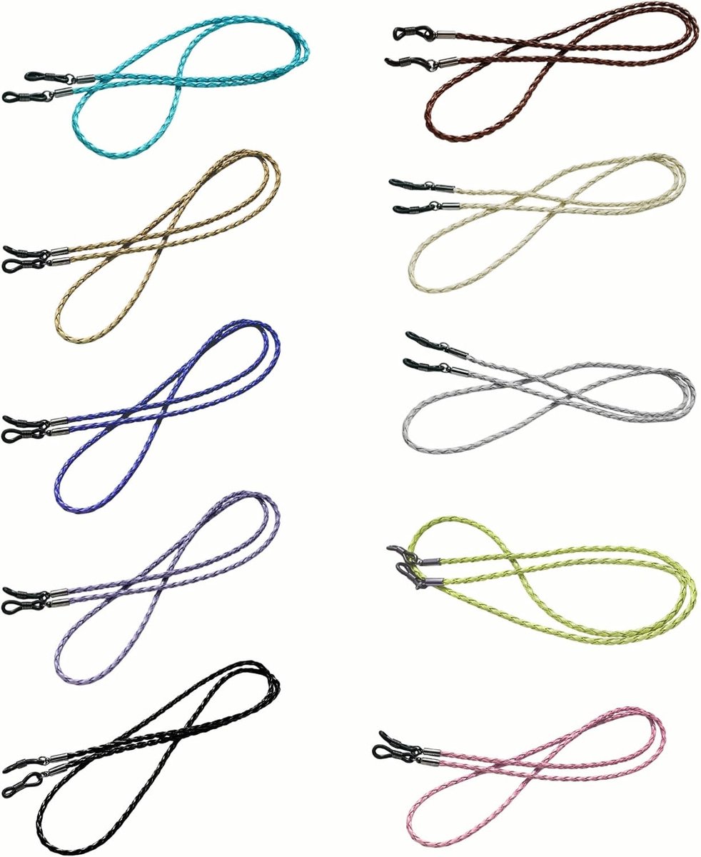 10 stuks brilketting, brilband dames en heren, brilketting dames, brilband, brilketting van PU, brilbanden voor zonnebril en leesbril