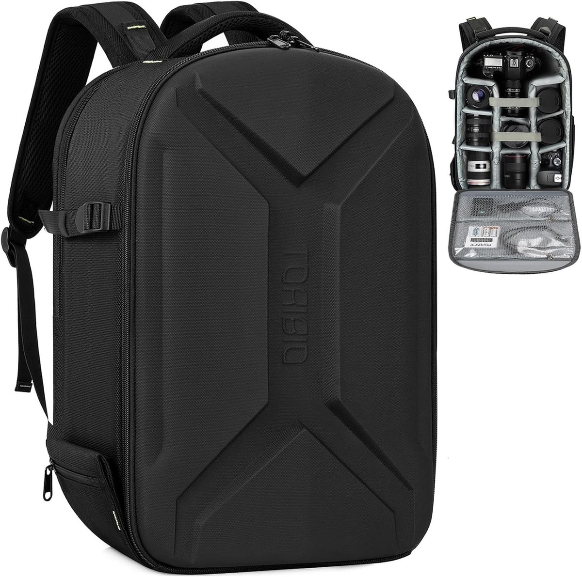 Omgoods - Hardshell Camera Backpack met Waterdichte Bescherming en Laptop Compartment