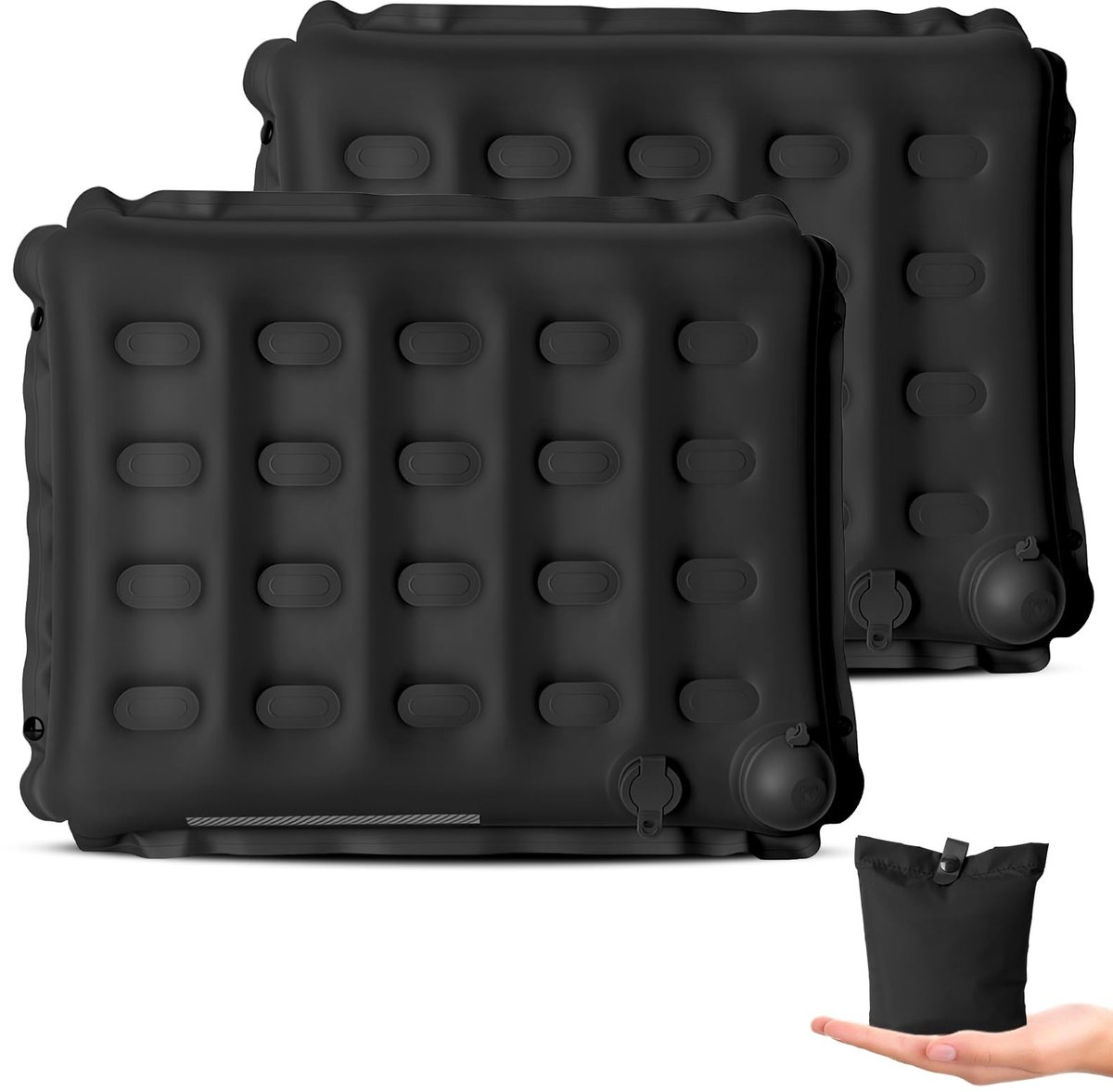 Omgoods - 2 Stuks Opblaasbare Zitkussens - Ultralicht en Compact voor Camping en Vliegtuig