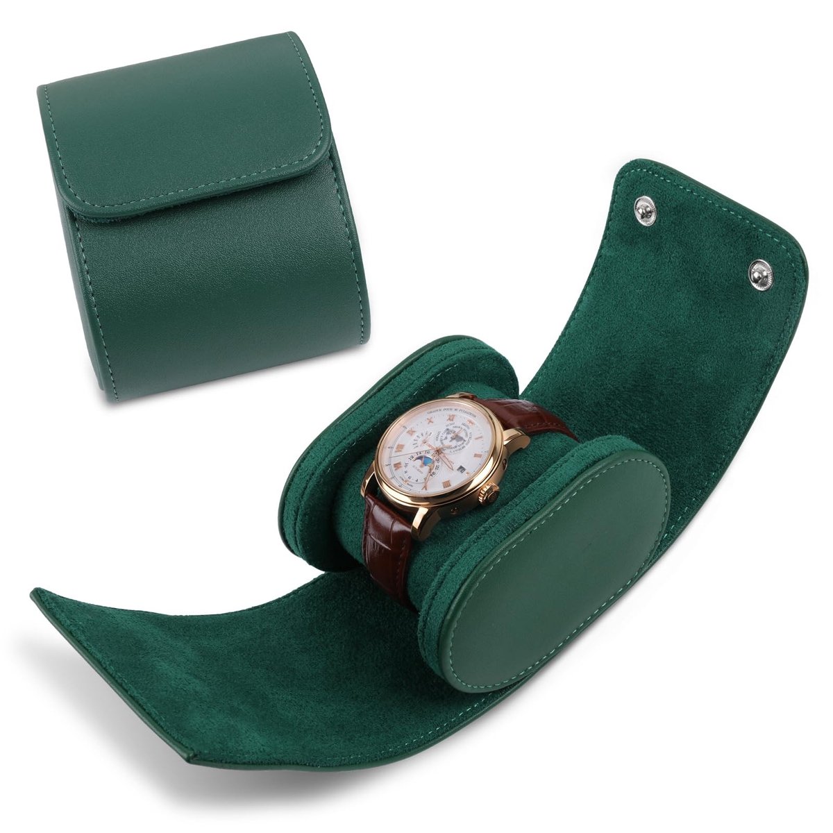 Omgoods - Vintage Watch Roll Reisdoos voor 1 Horloge met Lockfunctie