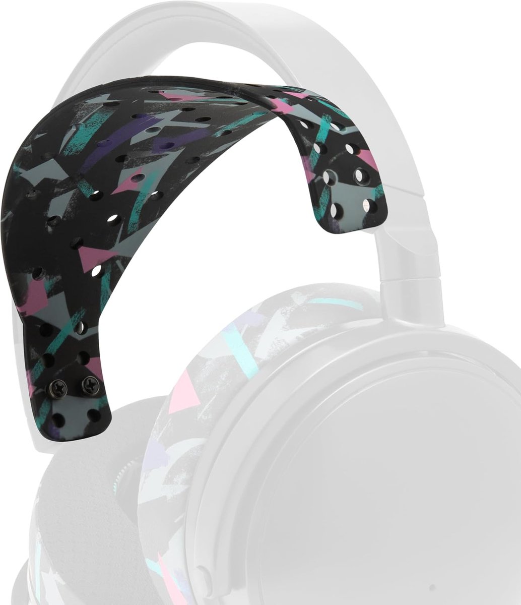 HeadbandZ XL | Maxwell – Extra brede siliconen hoofdband compatibel met Audeze Maxwell 2 & Maxwell 1, van Wicked Cushions | Verbeterde gewichtsverdeling | 90's Zwart