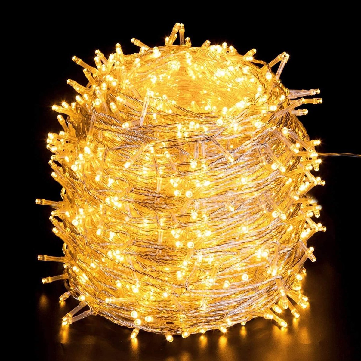 100geschikt voorer lange kerstverlichting buiten, 1000 LED-lampjes, warm wit licht, netstroomvoeding, 8 standen, IP44 waterdicht, geschikt voor feesten, bruiloften, tuinen en bars.