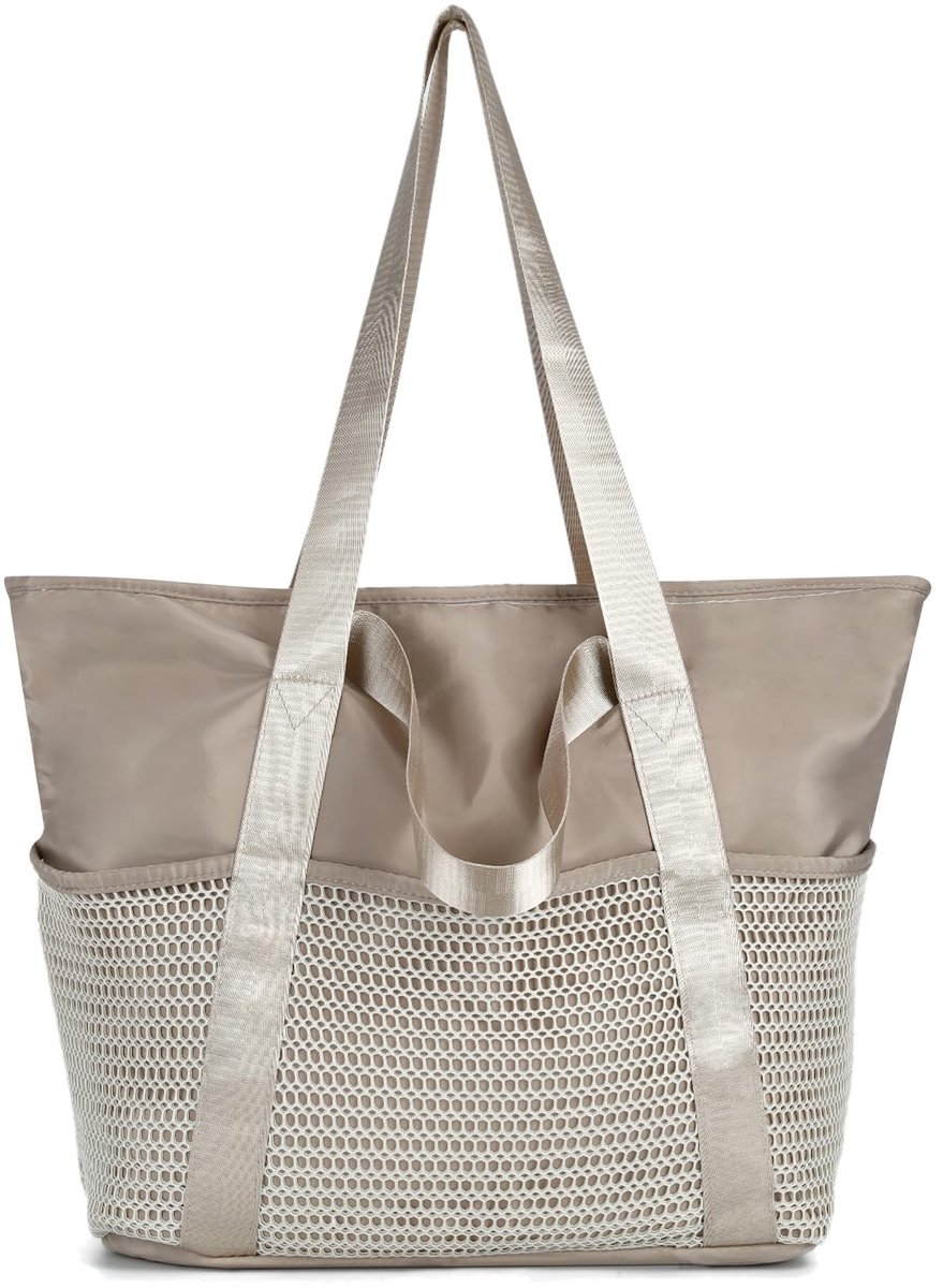 Omgoods - Grote Mesh Strandtas voor Dames, Sandproof en Lichtgewicht