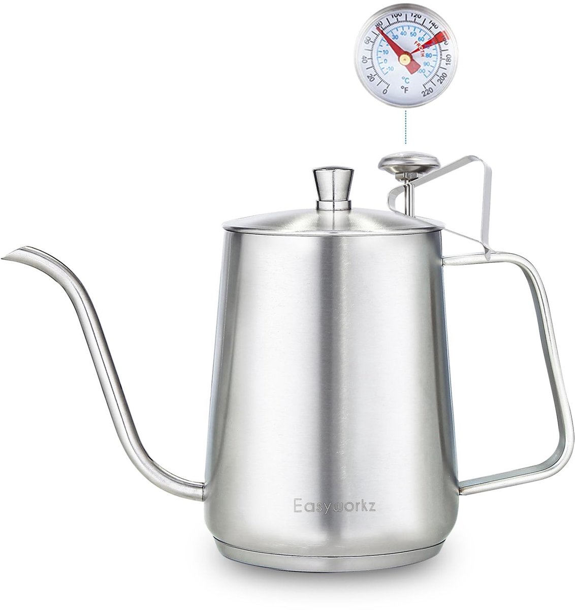 Omgoods - Gooseneck Koffieketel 900ml met Thermometer - Geschikt voor Inductiekookplaten
