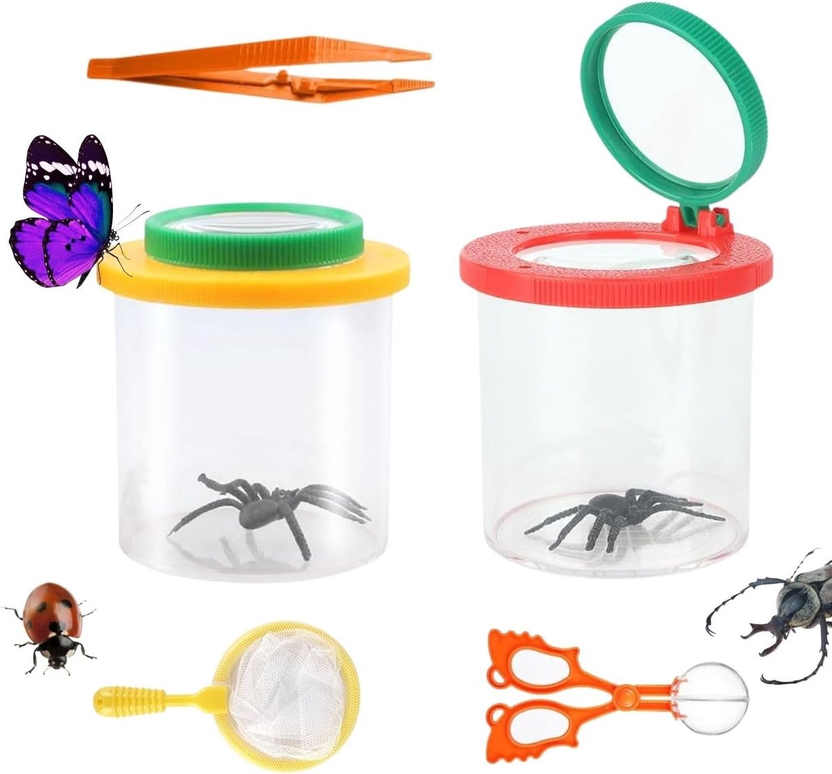 Set van 2 Vergrootglazen voor Insecten, Onderzoek Kit voor Buiten, Natuurverkenning en Wetenschappelijke Activiteiten