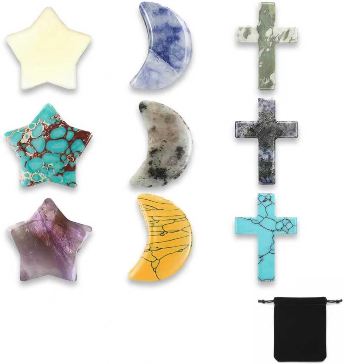 stenen set 9 stuks geluksbrenger hart kristallen natuurlijke edelstenen amethist natuursteen geluksstenen helende stenen kleine geschenken