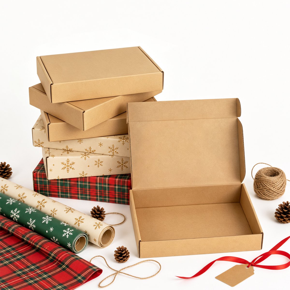 Froadp Verpakking van 800 verpakkingsdozen, opvouwbare kartonnen dozen en transportdozen, eenvoudig op te vouwen, stevige constructie, geschikt voor transport, verhuizingen, opslag en cadeauverpakkingen. Grote brieven - bruin - 32 x 22 x 5 cm