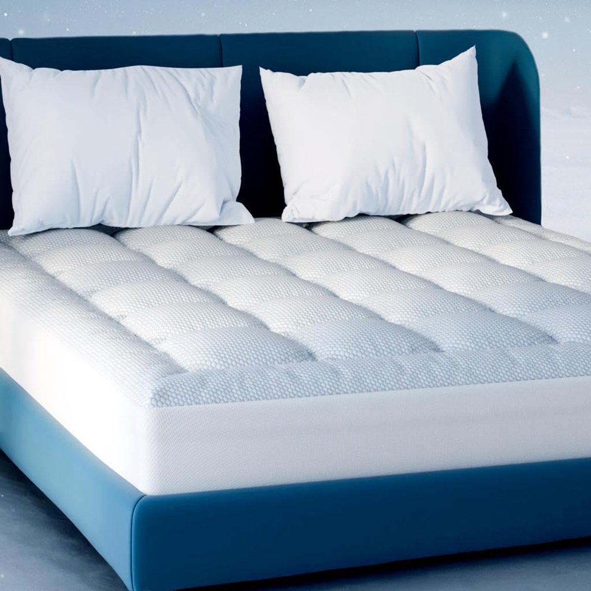 SnelShoppen - Cool matrastopper voor hemels comfort, ultrazachte en ademende matrasbeschermer, verkoelende matras topper 160 x 200 cm voor een heerlij