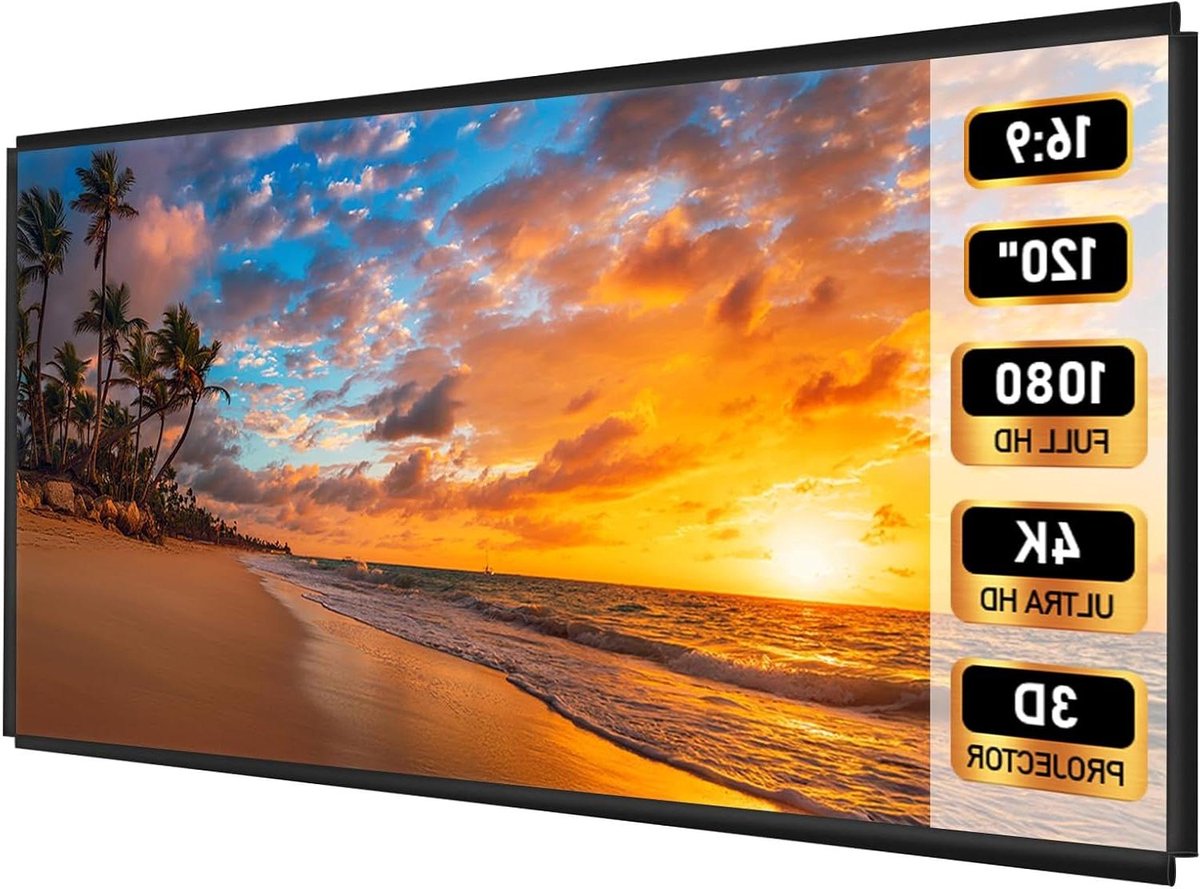 Projectiescherm - Beamerdoek - Thuisbioscoop Creëren - Kreukvrij Polyester - 120 inch - Wit