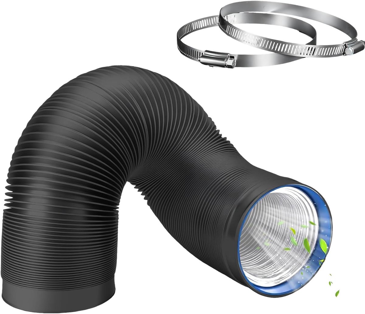 153 mm, PCW, 3 meter, ventilatieslang met 2 klemmen van roestvrij staal, voor draagbare airconditioning, droger, afzuiging, keukenafzuigkap, systeem