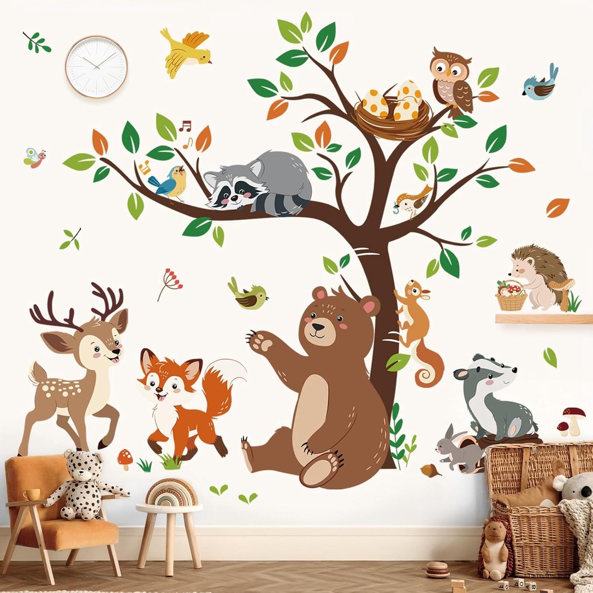 Muurstickers Beer Hert Vos Muurstickers Babykamer Kinderslaapkamer