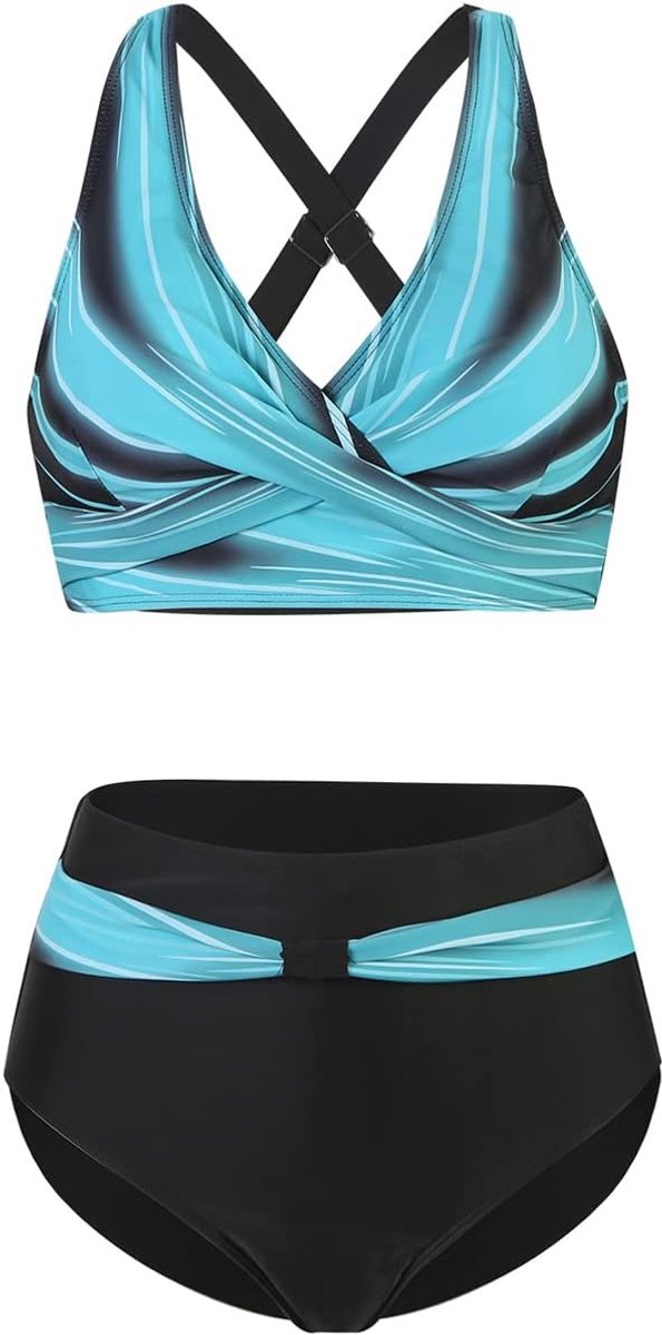 Sets hoge taille zwempak tweedelig badpak badmode push-up pads badpak