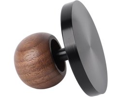 Koffie Tamper - Espresso Aanstamper - Koffie Bereiden - Platte Basis - 58.5 mm - Zwart