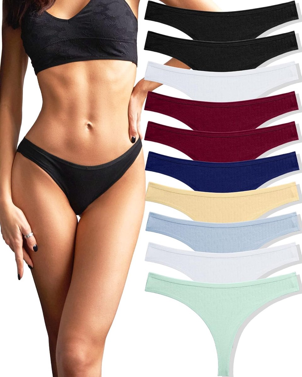 10er Pack Strings Set Tangas Damen Baumwolle Unterhosen Sexy