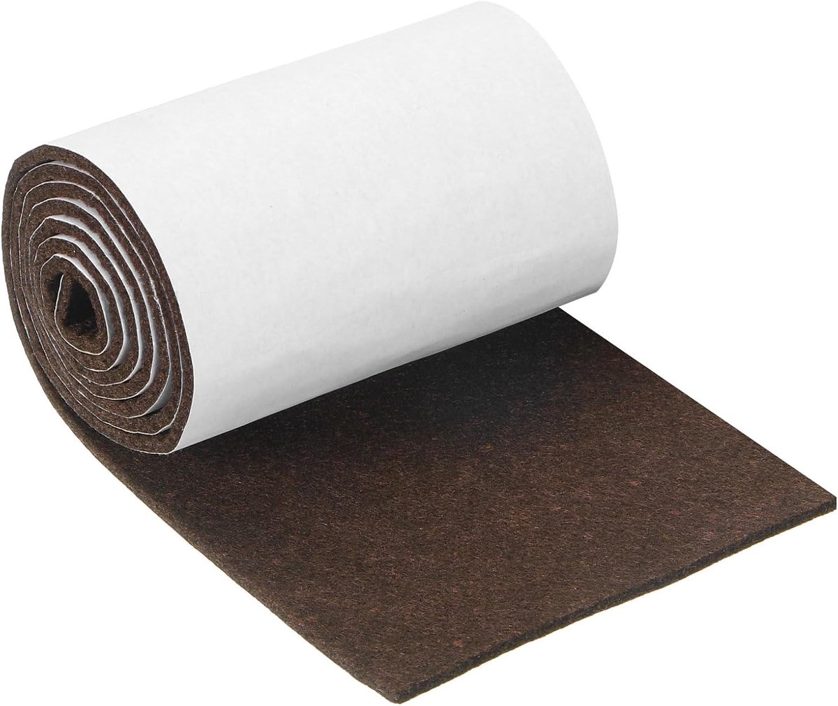 Viltstrips met lijm op de achterkant, 10,2 x 101,6 x 3,5 cm, vilten banden voor meubels, krasbestendig, zelfklevende pads ter bescherming van houten vloeren, bruin