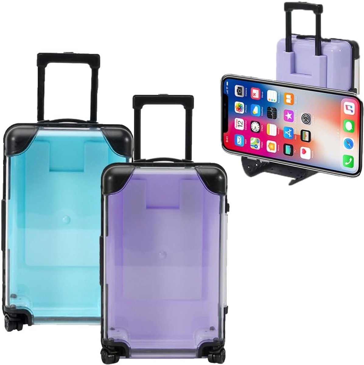 Set van 2 mini-reisspaarpotten, cadeaukoffer voor reisgeld