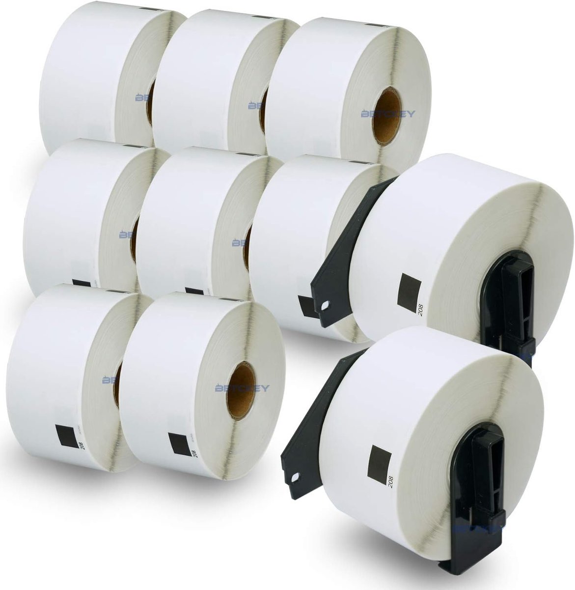 SnelShoppen - 10 Rollen DK-11208 Adreslabels Geschikt voor Brother, 38mm x 90mm, 4000 Voorbedrukte Thermo Labels, Grote Adreslabels voor QL-Label Prin