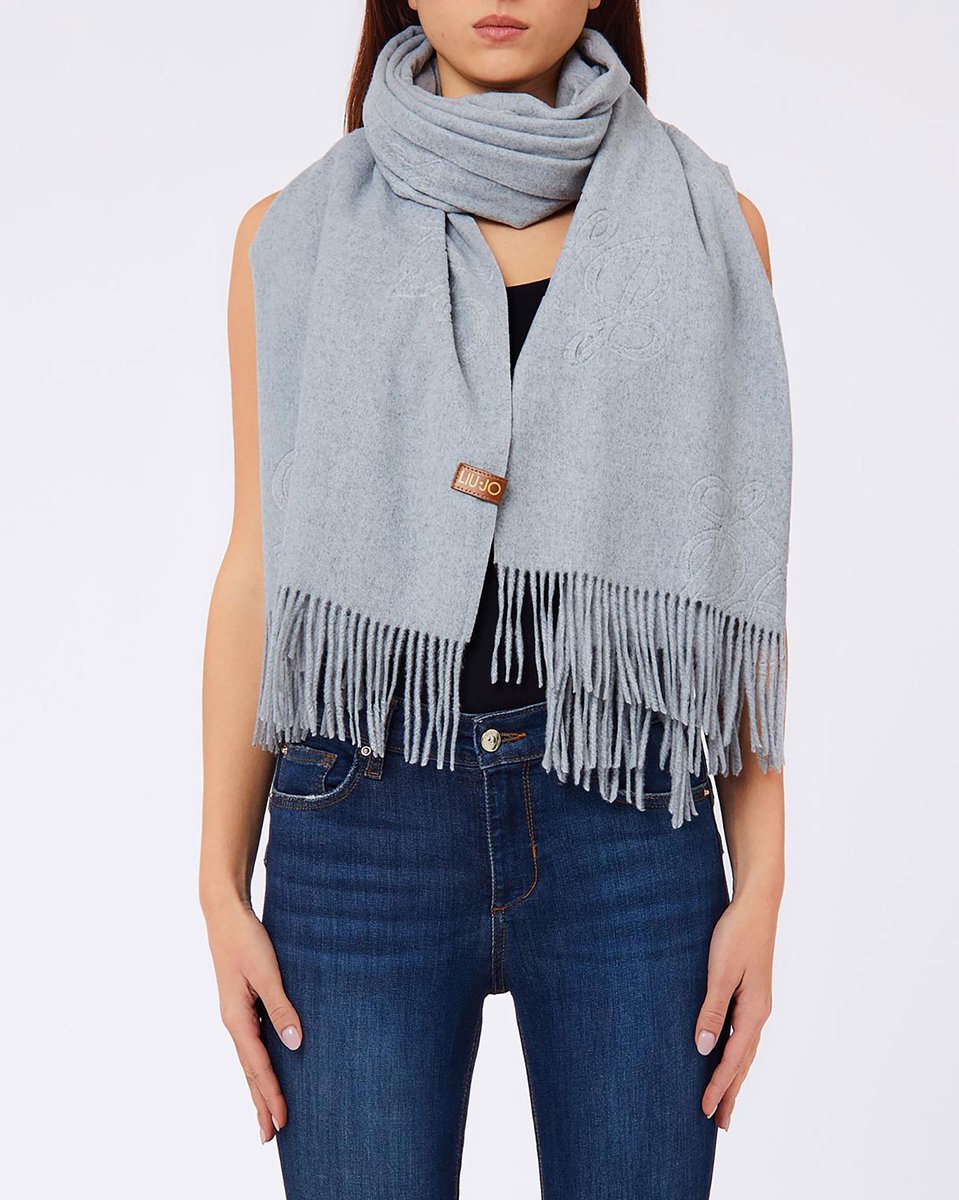 Liu Jo Logo - Scarf/shawl Sjaals Dames - Lichtgrijs - Maat ONESIZE