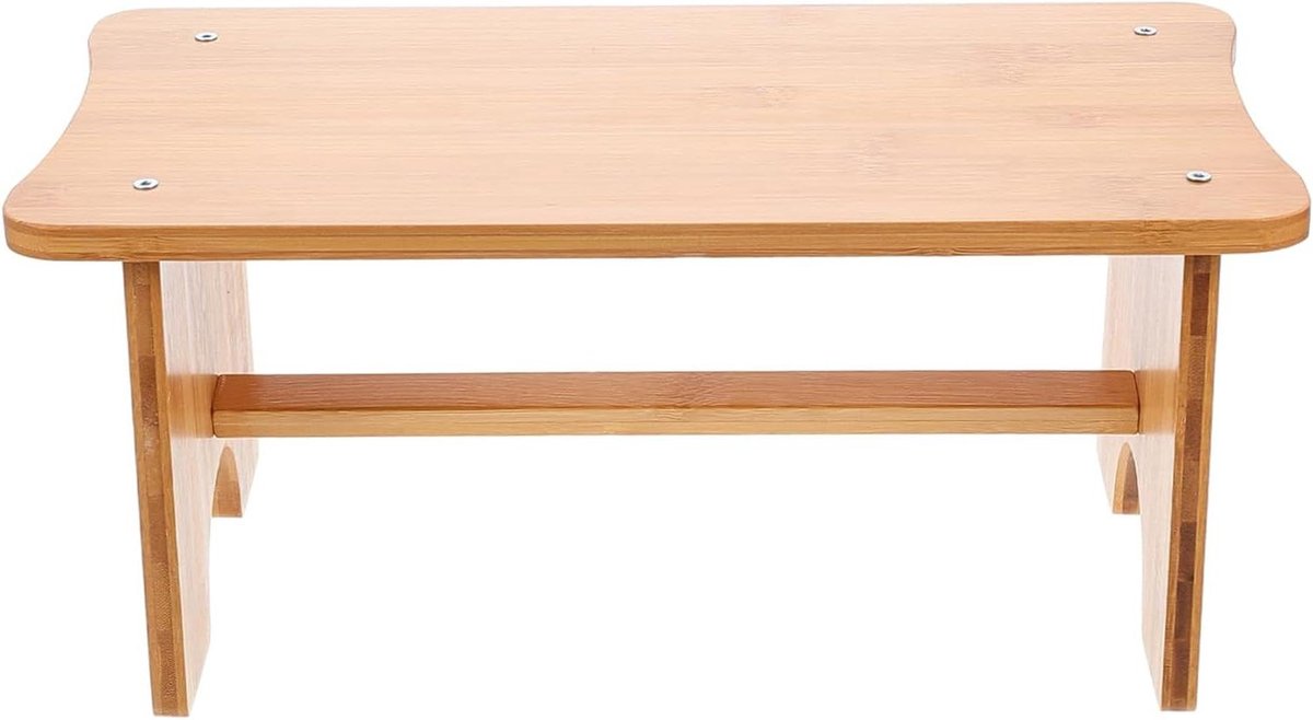 Voetenbank Hout - Voetensteun Kruk - Comfortabel Zitten - Ergonomisch Ontwerp - 39 x 20 x 17 cm - Naturel