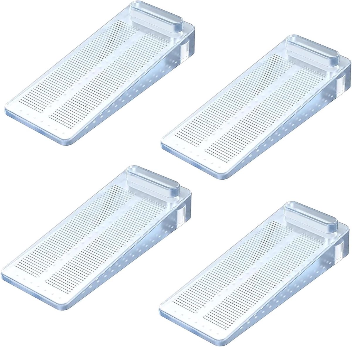 SnelShoppen - 4 Stuks Wedge Deurstoppers Vloer Deurstoppers Interieur Deurstoppers Transparant Hoogwaardig Siliconen Rubber Antislip Ontwerp Voor Thui