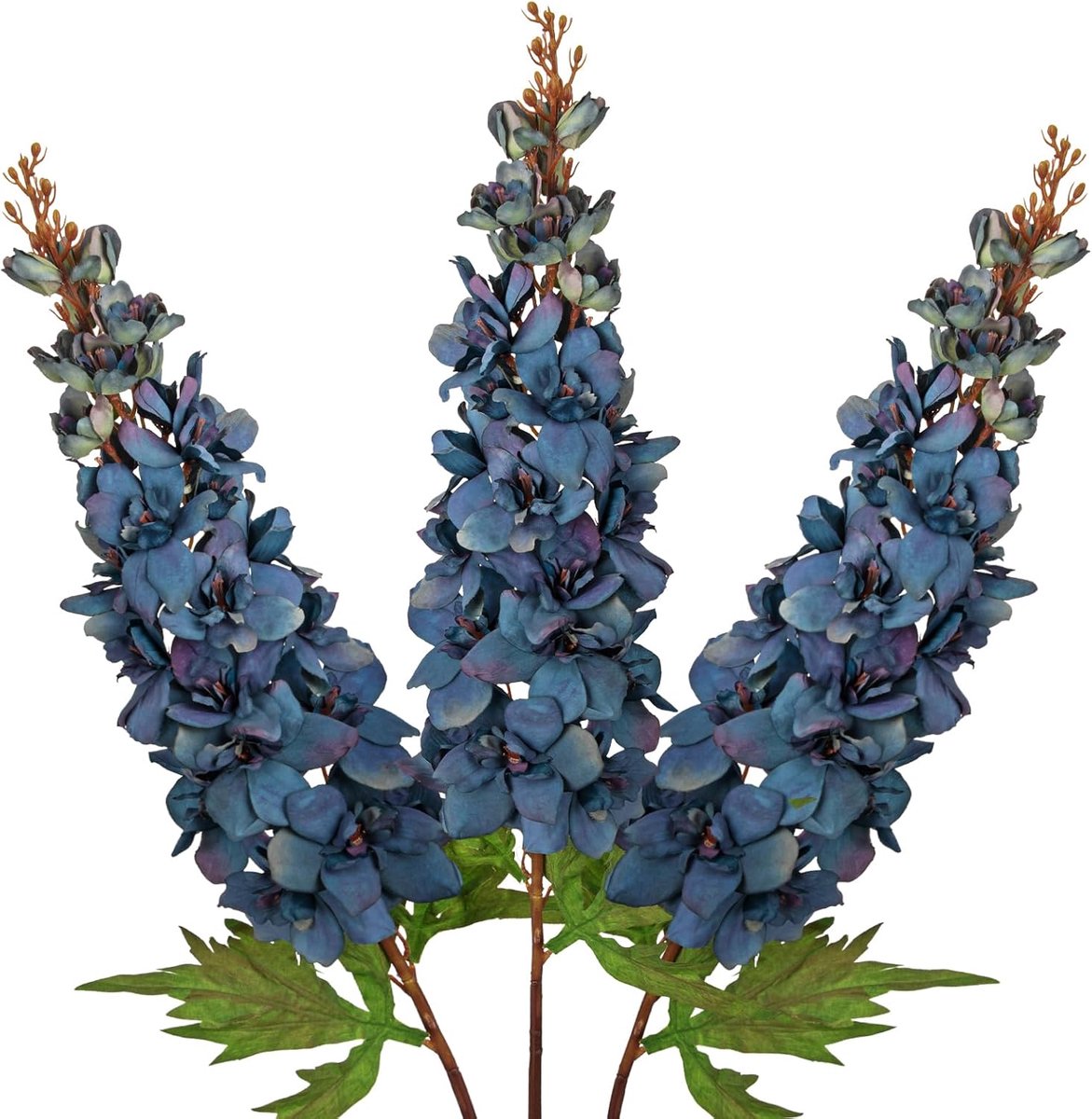 SnelShoppen - Set van 3 kunstbloemen ridderspoor 92 cm - Realistische dolfijnen kunstbloemen voor binnendecoratie, bloemstuk, bruiloft, vazenarrangeme