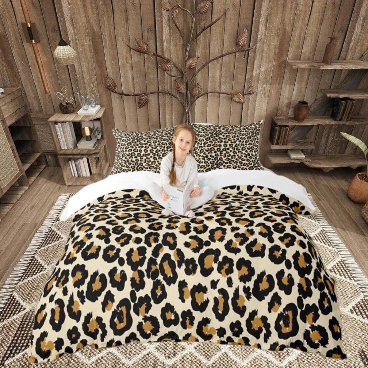 Omgoods - Chic Cheetah Print Duvet Cover Set - King Size Bedspread