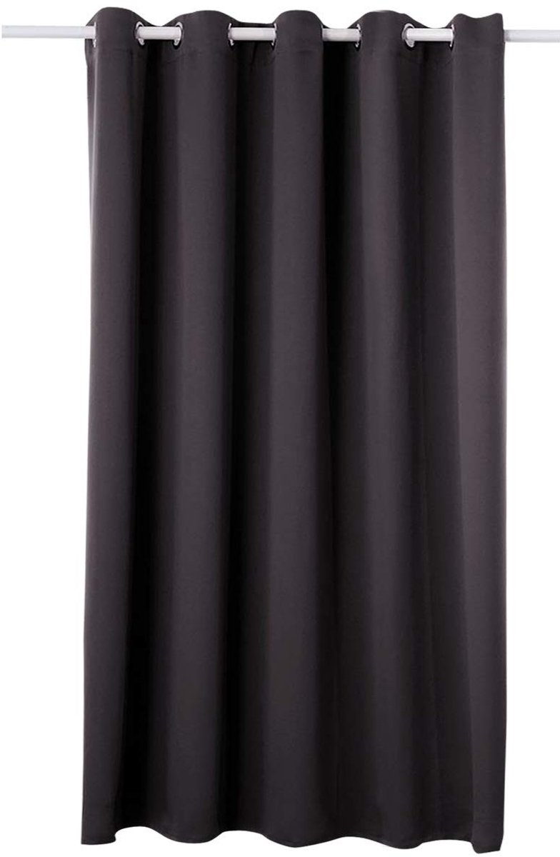Omgoods - Zwarte Blackout Gordijn met Oogjes - Isolerend en Geluiddicht (135x175 cm)